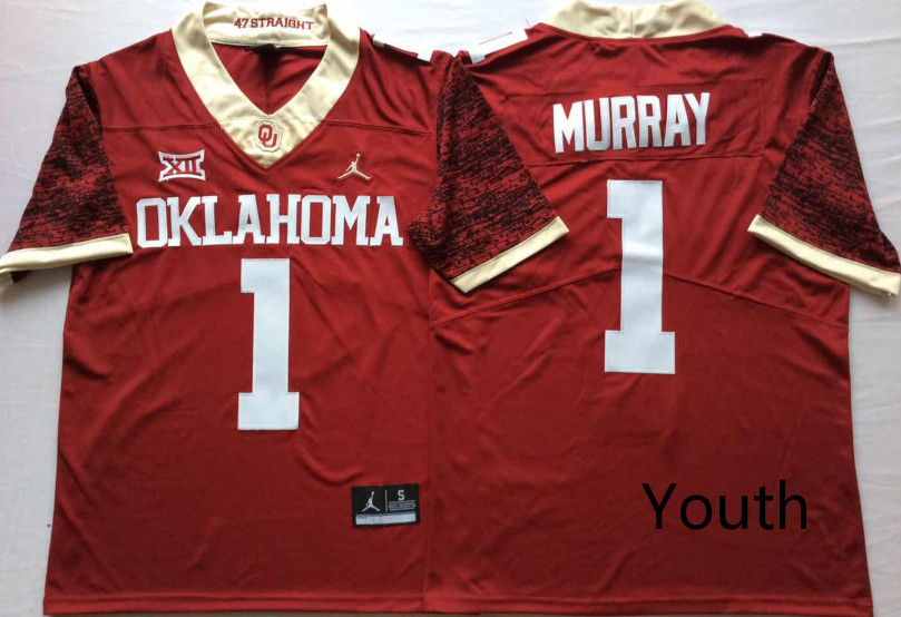NCAA Youth Oklahoma Sooners Red Limited 1 MURRAY jerseys